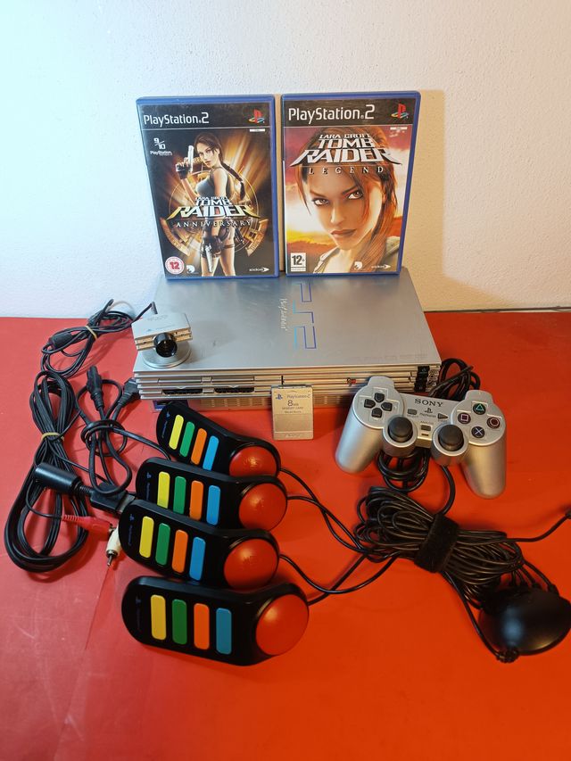 Consola PS2 Silver + Webcam + Juegos + Memoria