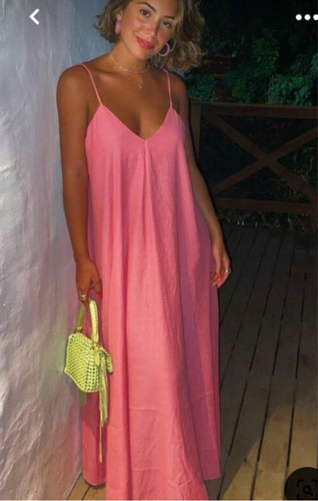 Vestido Zara fluido rosa