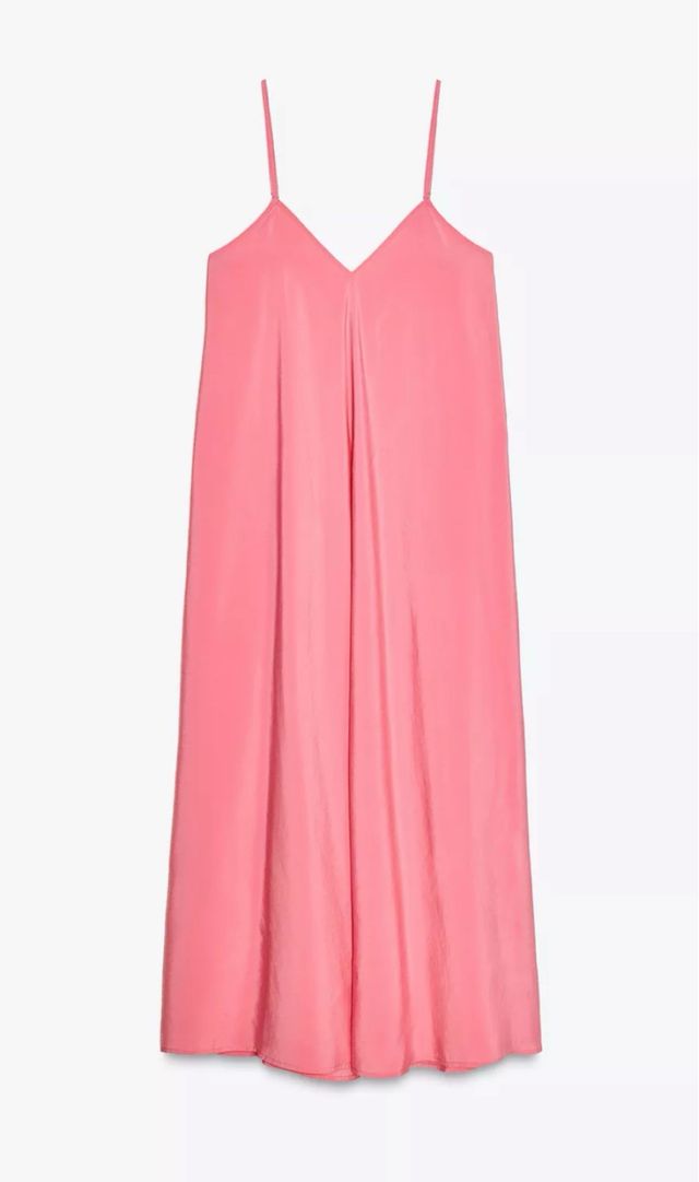 Vestido Zara fluido rosa
