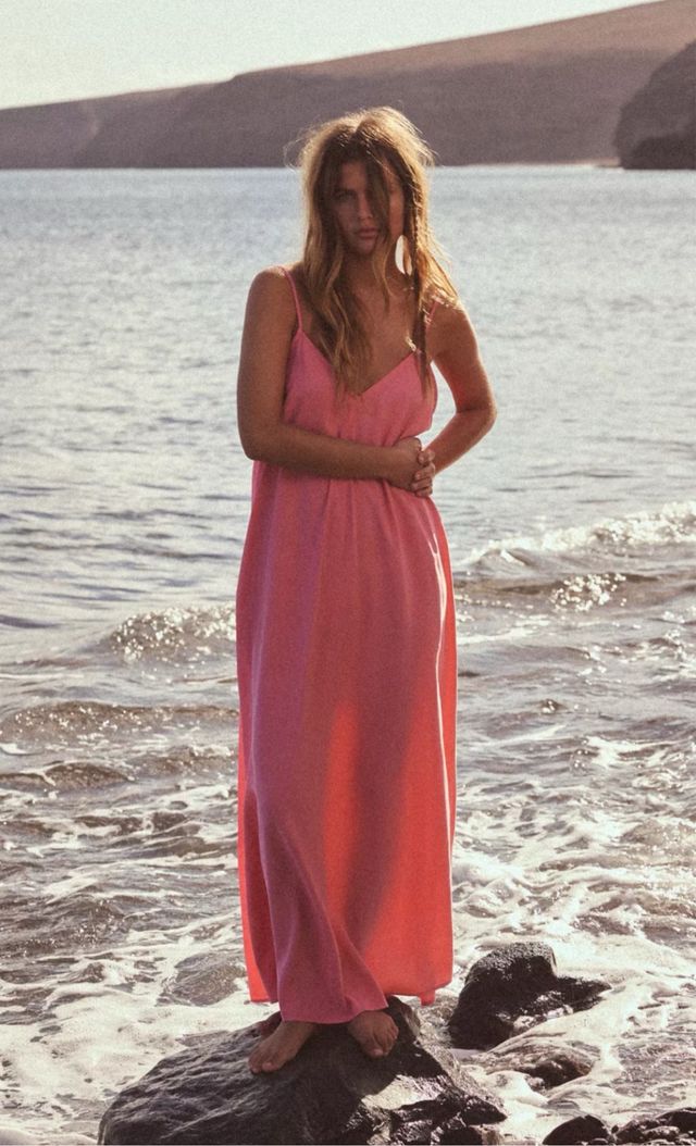 Vestido Zara fluido rosa