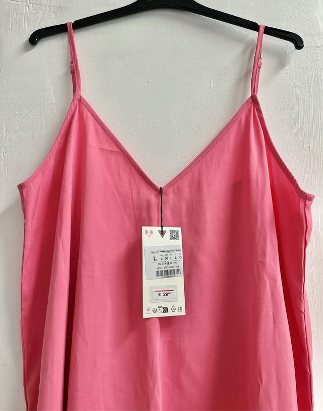 Vestido Zara fluido rosa