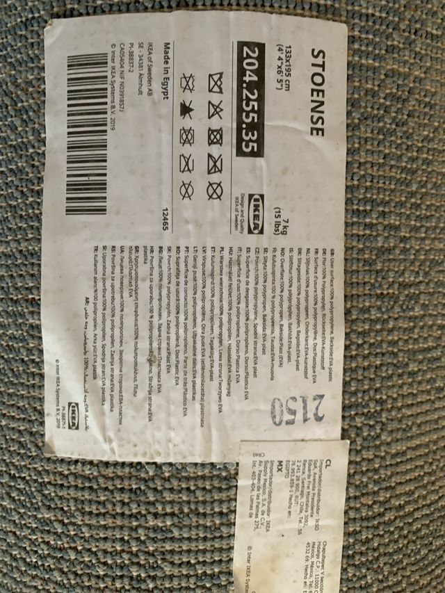 Alfombra Ikea Stoense 133x195 Azul Grisáceo