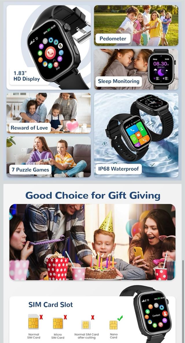 Reloj Inteligente 4G Niños Negro