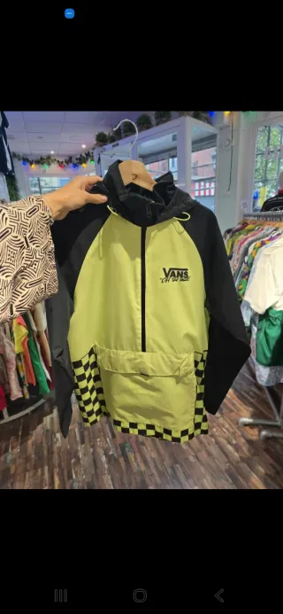 Chaqueta Anorak Vans Checkerboard Neón