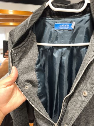 Chaqueta Adidas Bomber Gris y Negra