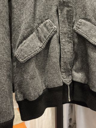 Chaqueta Adidas Bomber Gris y Negra