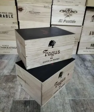 2 scatole in legno con coperchio scorrevole.