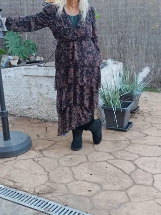 Vestido largo estampado floral