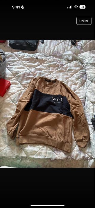 Sudadera hombre NYC marrón y negra