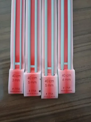 4 pares agujas tricotar Katia 3, 5 y 6 mm