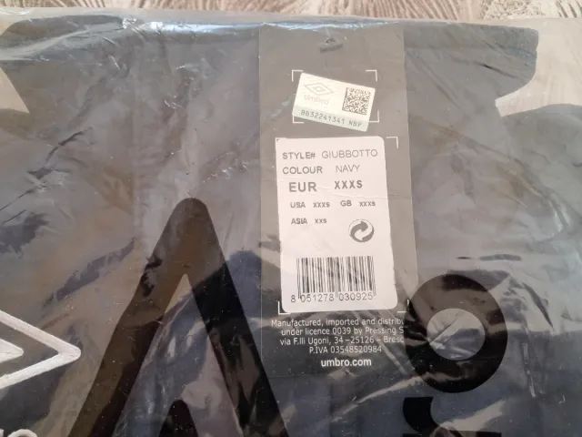 Giubbotto Umbro Bambino Blu Navy Taglia XXXS