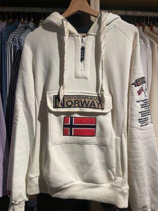 Sudadera Geographical Norway Blanca