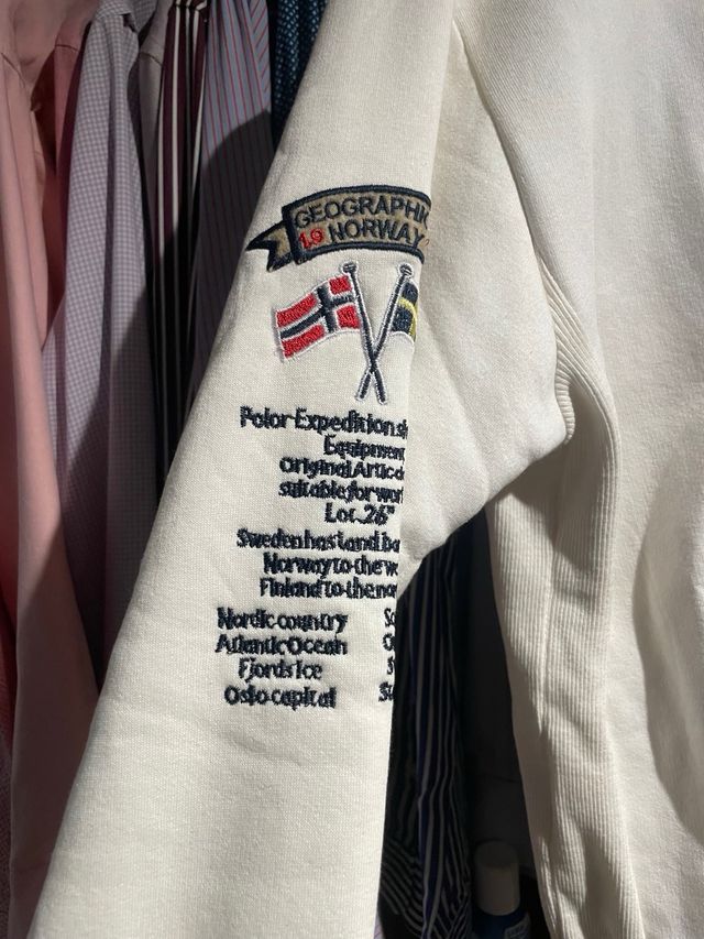 Sudadera Geographical Norway Blanca