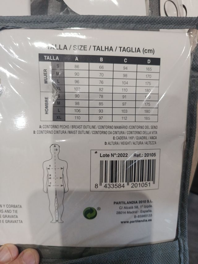 Disfraz Zombie Estudiante Halloween Talla S