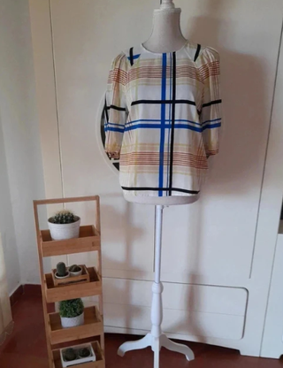 Camisa estampada cuadros multicolor