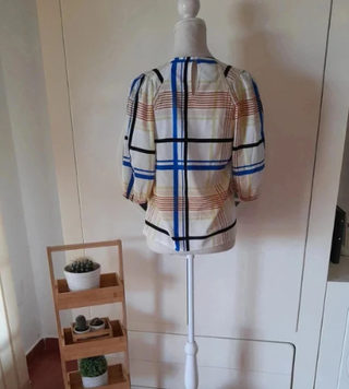 Camisa estampada cuadros multicolor