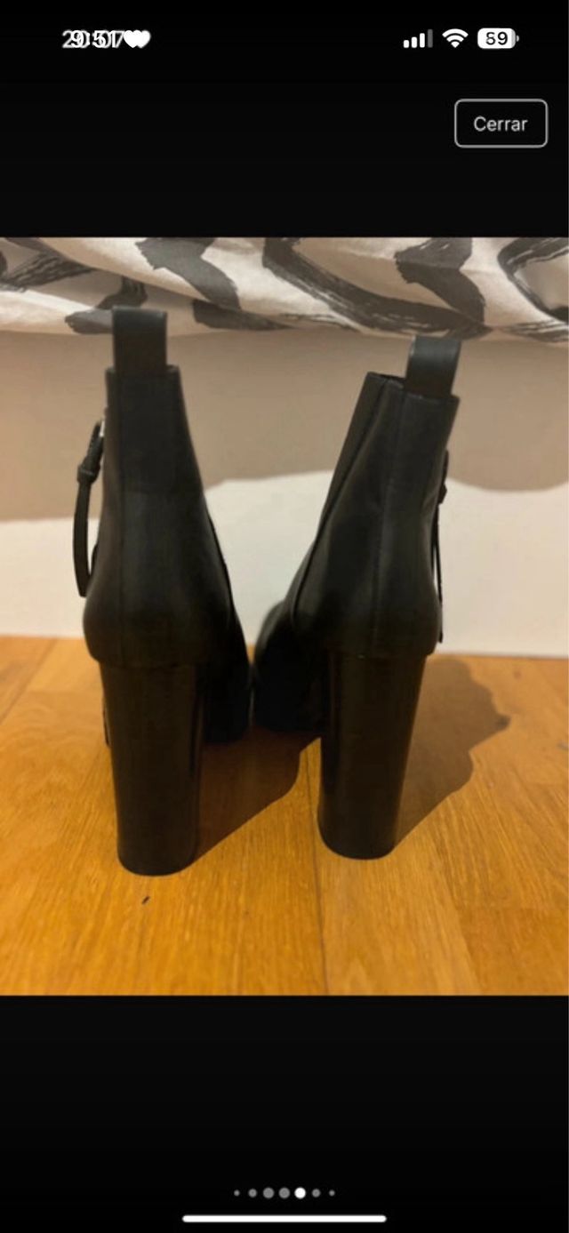 Botines Zara Tacón Plataforma Negro