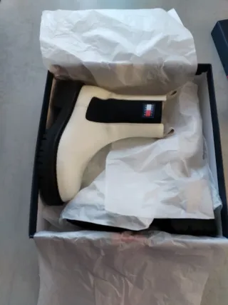 Botas de piel Chelsea Tommy Hilfiger Mujer Blancas