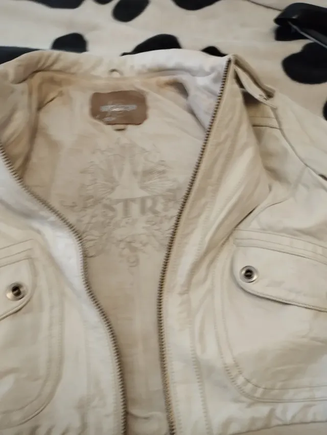 Cazadora de piel blanca talla L