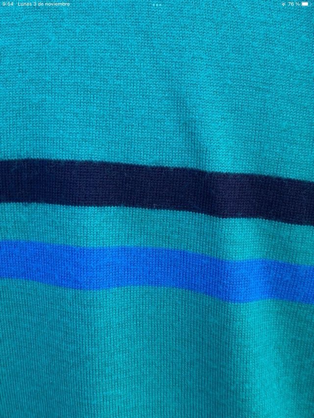 Jersey Roberto Sarto Rayas Azul Marino y Turquesa