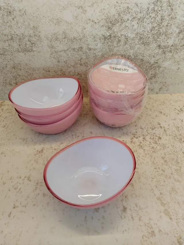 8 Cuencos Rosa Brillo Ernesto