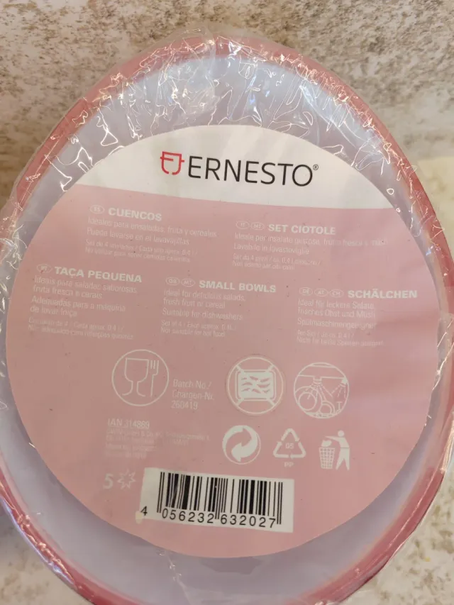 8 Cuencos Rosa Brillo Ernesto