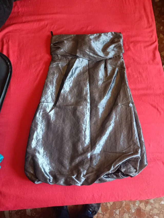 Vestido fiesta plateado talla única