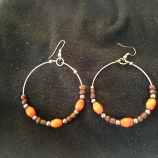 Pendientes Aro Mujer Naranja Marrón