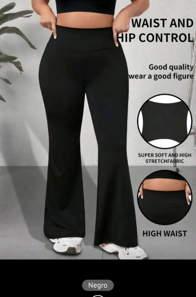 Leggings negros acampanados