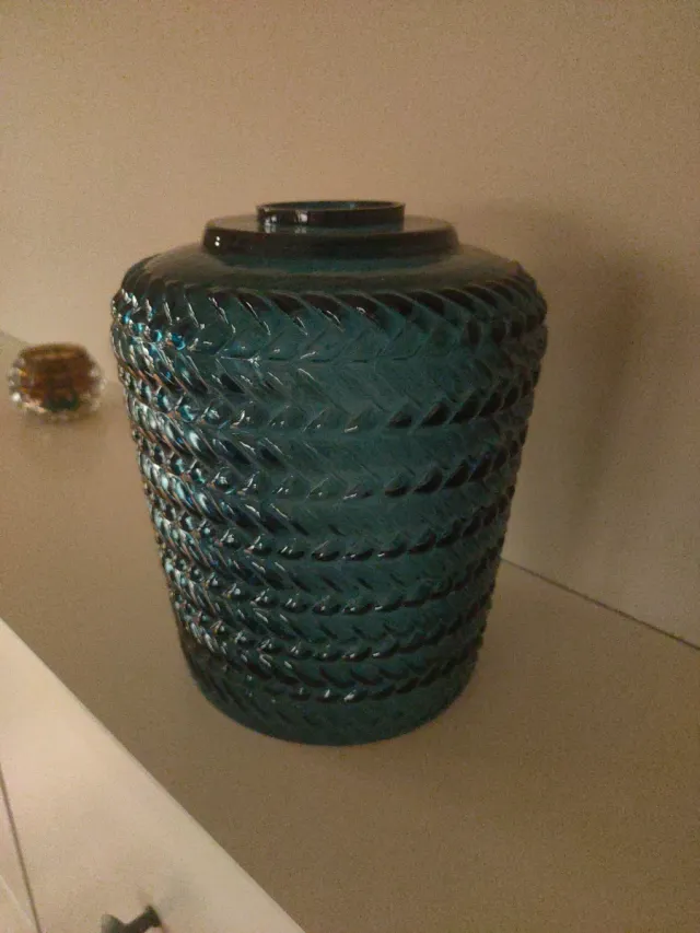 Lámpara colgante de vidrio azul