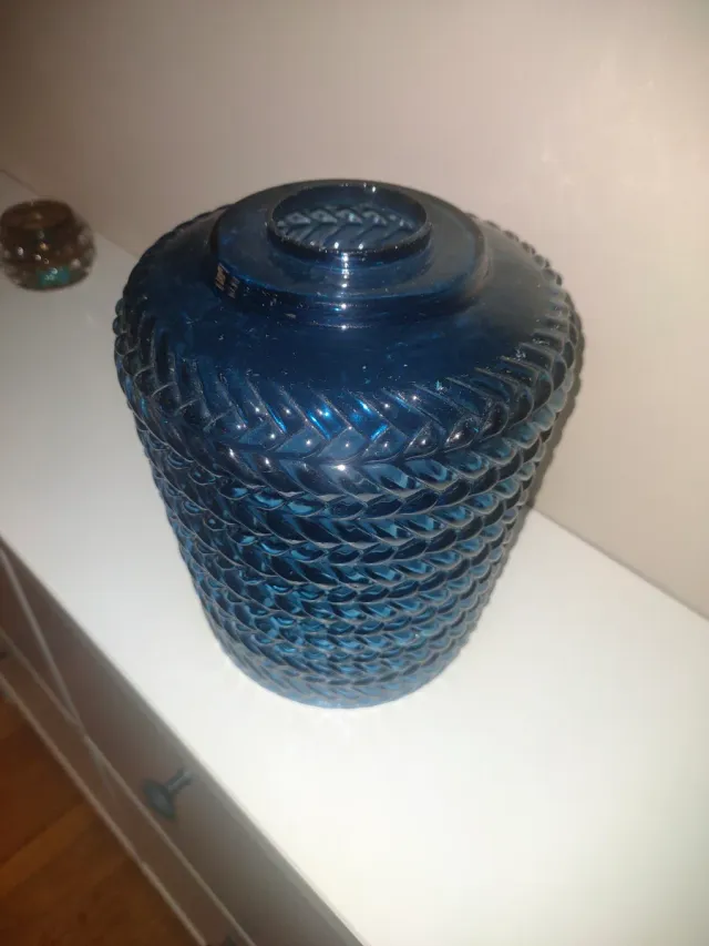 Lámpara colgante de vidrio azul