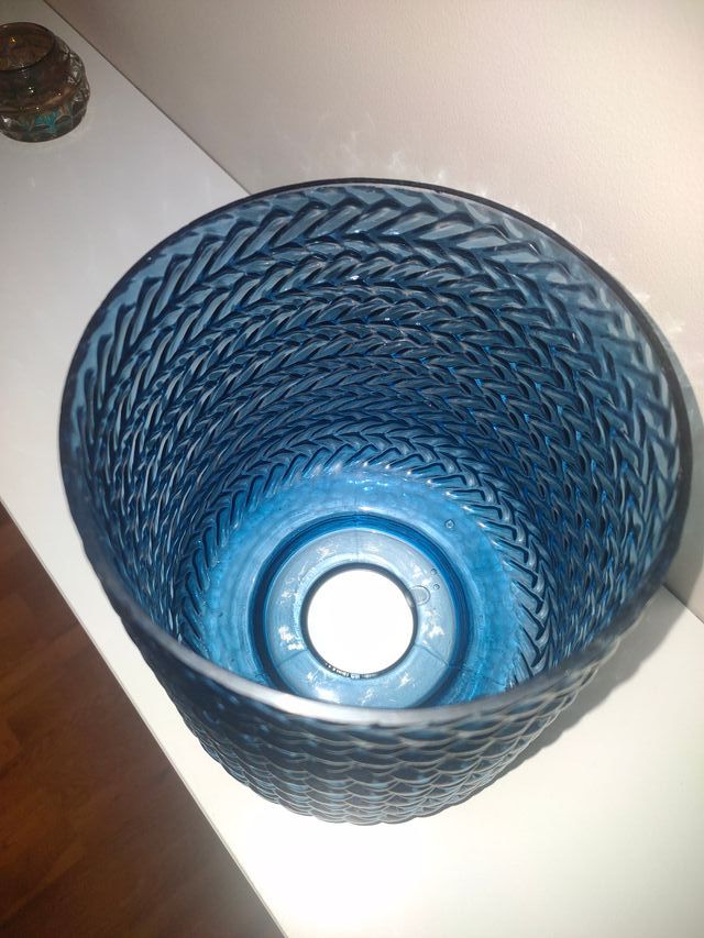 Lámpara colgante de vidrio azul