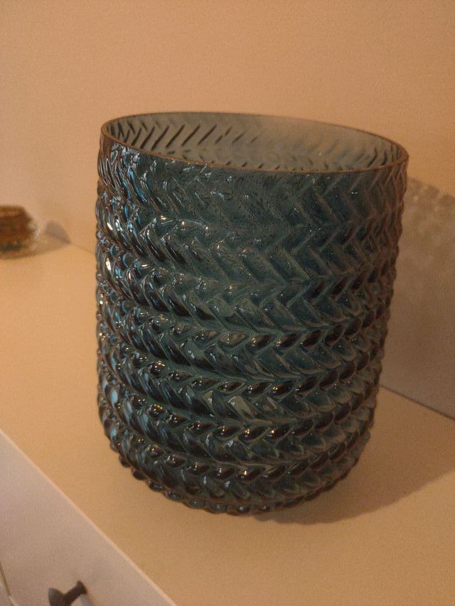 Lámpara colgante de vidrio azul