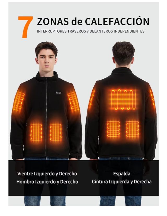 Chaqueta Calefactable LUXHOMY Batería 16000 mAh