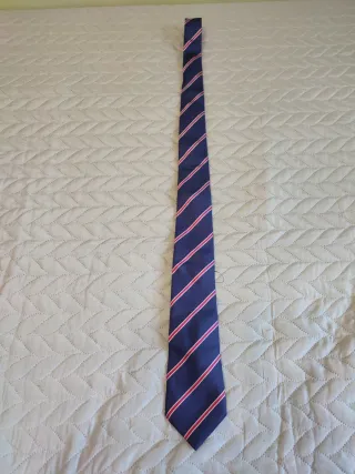 Corbata Pierre Cardin Rayas Azul Rosa Blanco