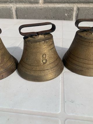 Set 5 Campane Bronzo Antiche Numerata