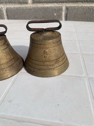 Set 5 Campane Bronzo Antiche Numerata