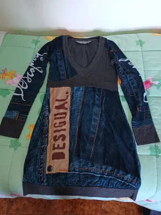 Vestito Desigual donna patchwork denim grigio.