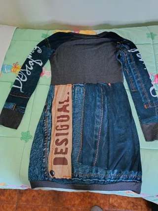Vestito Desigual donna patchwork denim grigio.