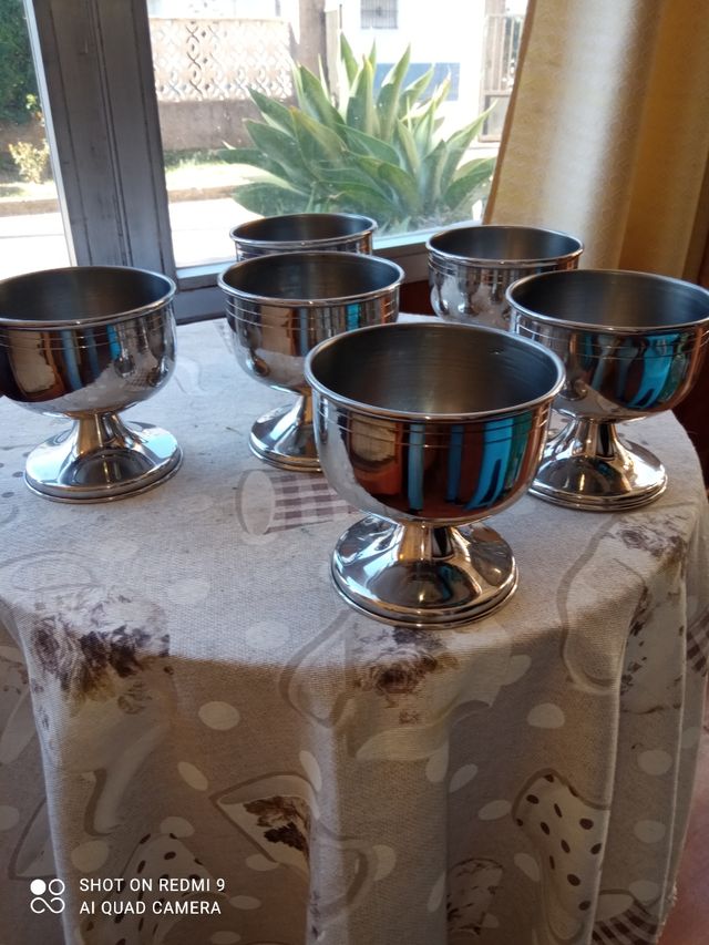 Set 6 copas Cáliz plateadas