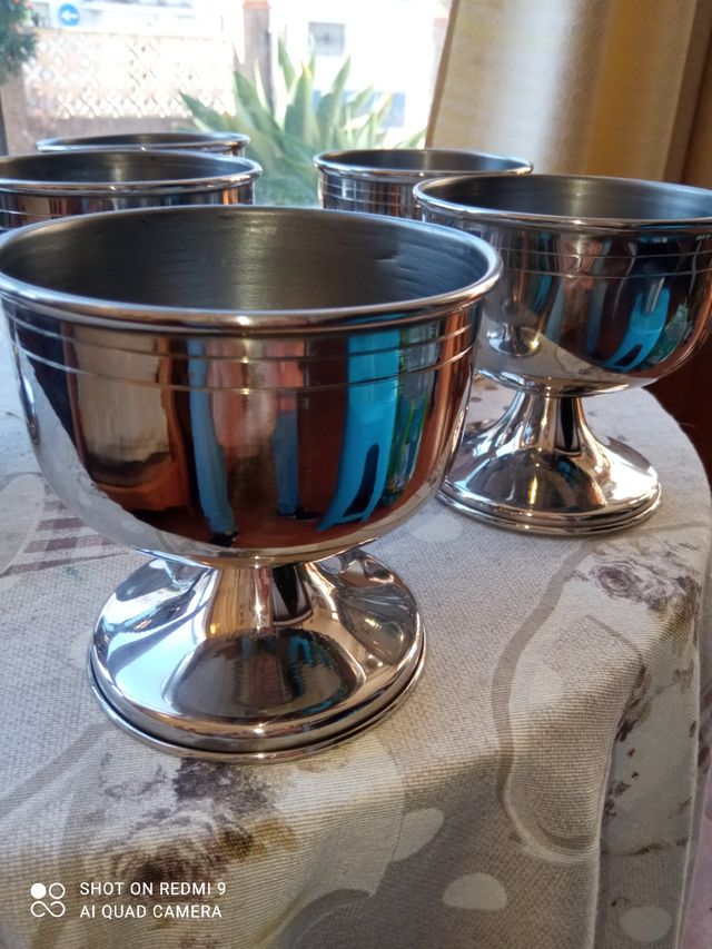 Set 6 copas Cáliz plateadas