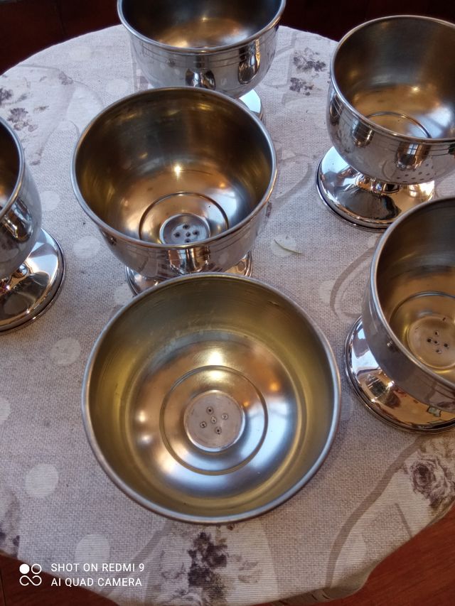 Set 6 copas Cáliz plateadas