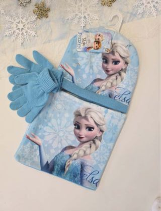 Gorro y Guantes Frozen Elsa Talla Única