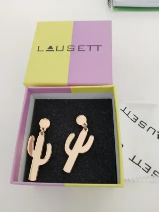 Pendientes cactus LAUSETT metacrilato oro