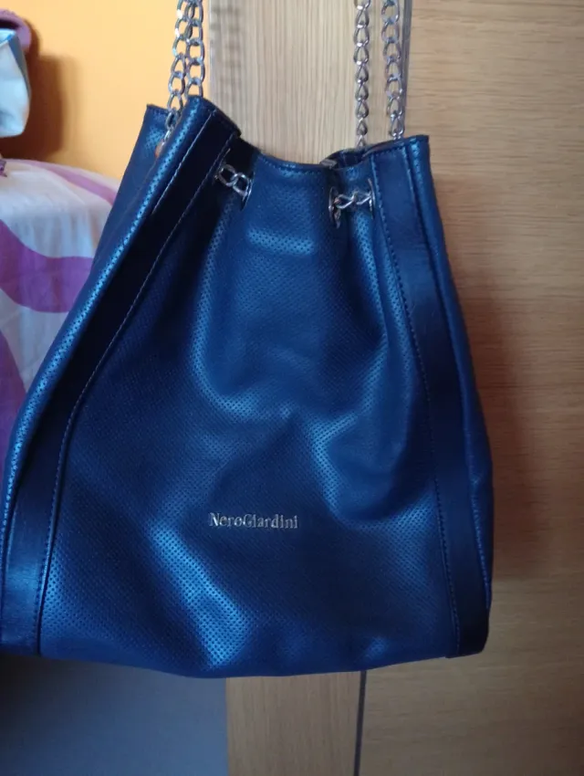 Bolso Piel NeroGiardini Azul Marino