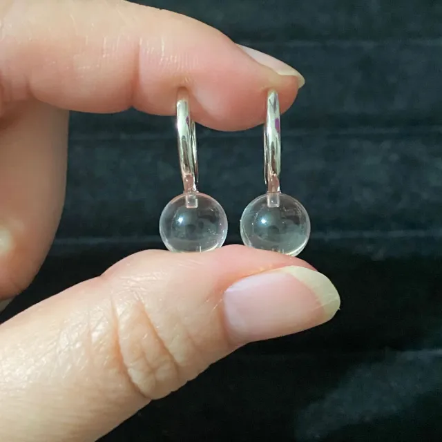 Pendientes cuarzo blanco natural