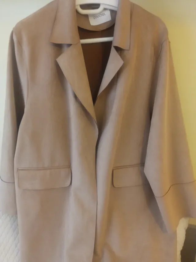 Abrigo efecto piel Couchel beige