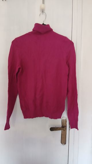 Jersey cuello alto rosa fucsia