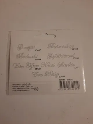 Fustella Bedankt per scrapbooking