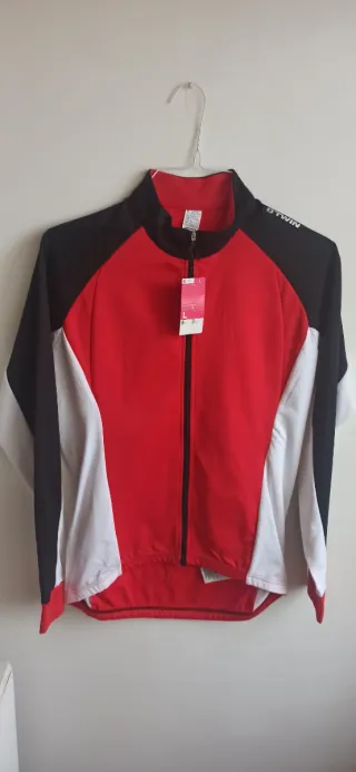 Maillot Ciclismo Btwin Rojo Negro Blanco